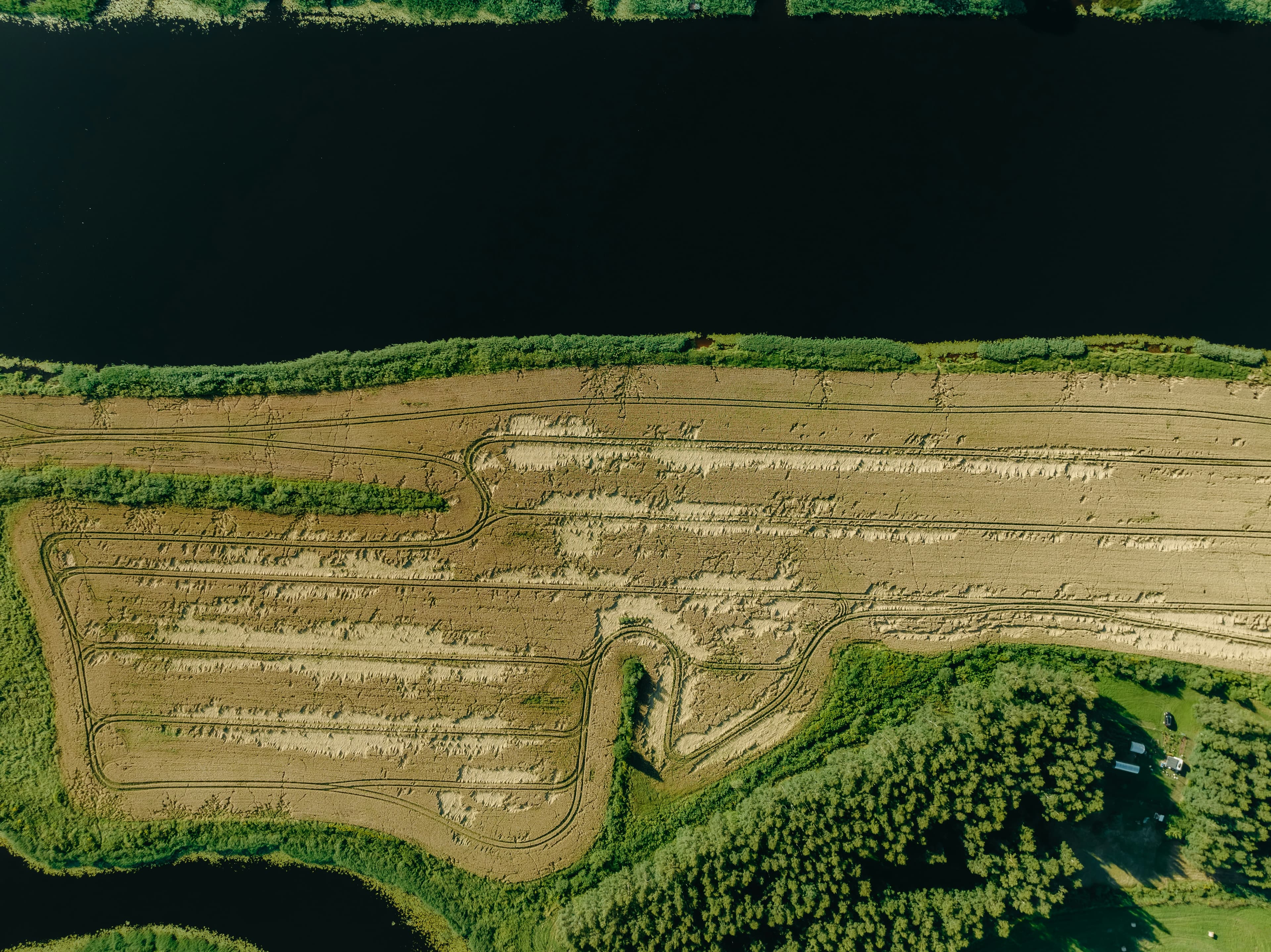 Aerial view of land development site